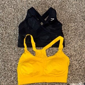Yellow and Black Sports Bras
